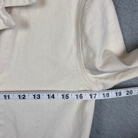 Faherty Womens Organic Cotton Overland Twill Jumpsuit in Natural SZ S Fall Style - Picture 5 of 11